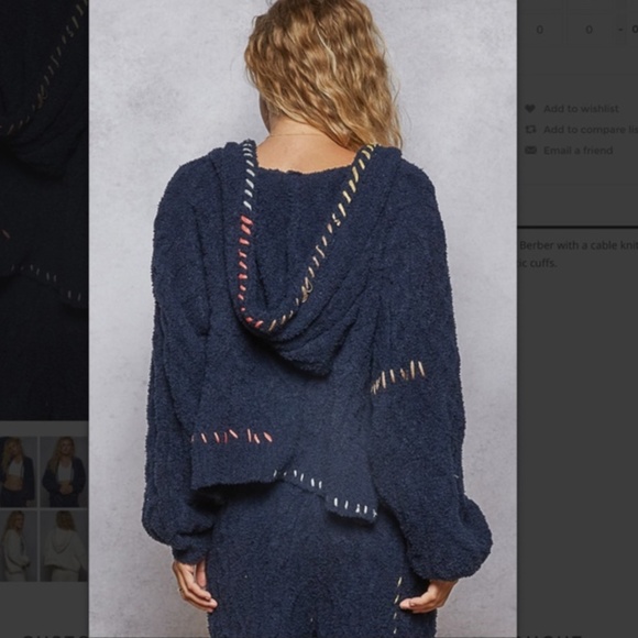 POL Chenille Hooded Sweater + Pants (Set) - Navy - Picture 6 of 11